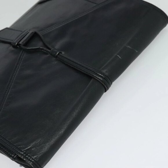 SAINT LAURENT Clutch Bag Leather Black Auth - Picture 6 of 15